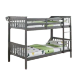 Wooden Bunk Bed Grey Painted Modern Kids Bedroom Furniture - UK