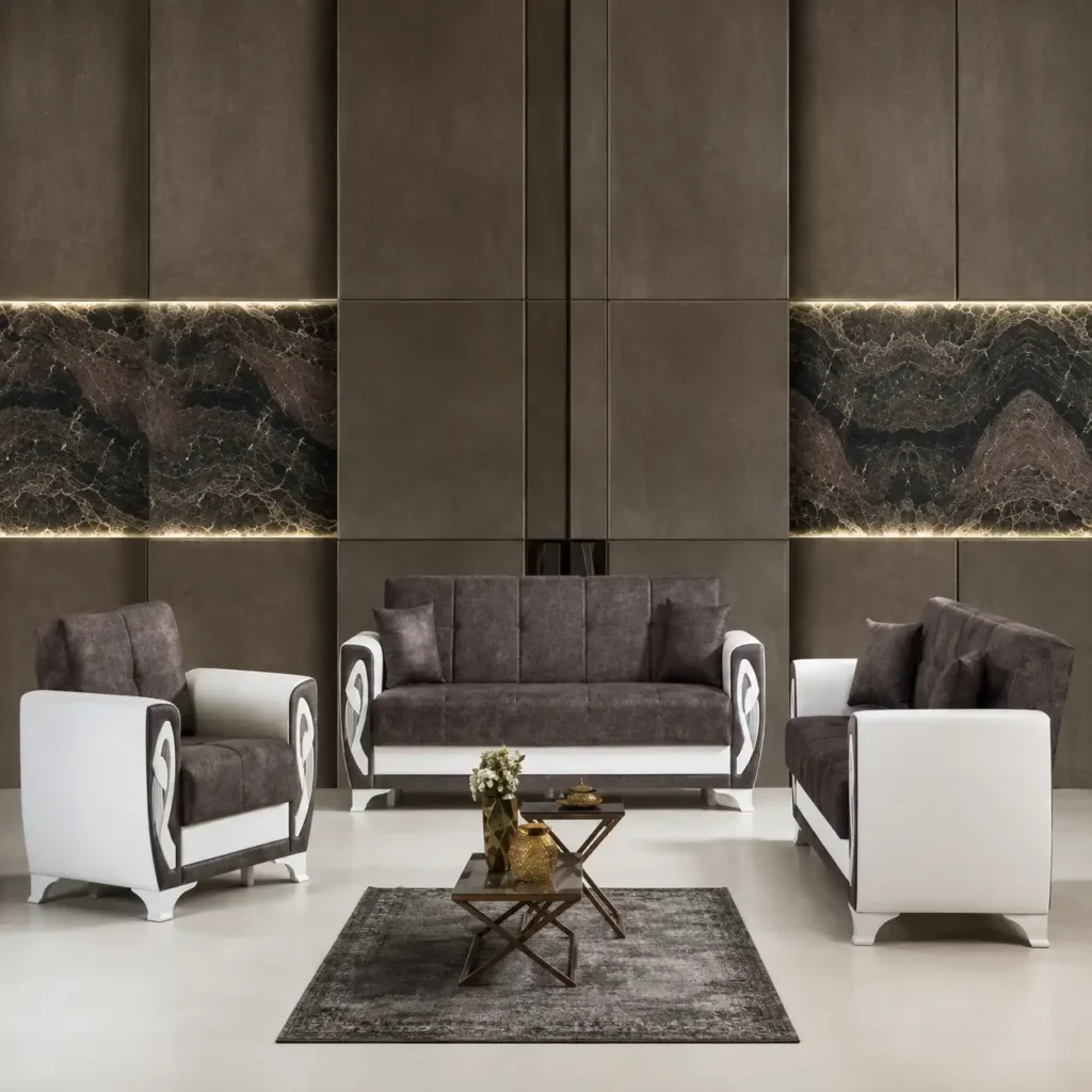 Button Tufted Sofa Charcoal Grey Velvet Modern Living Room Seating - UK