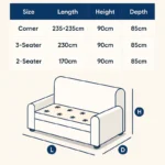 Kansas sofa dimensions