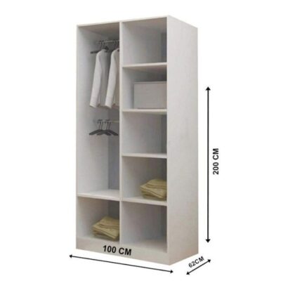 Milan Sliding Mirror Wardrobe - 100cm - Dimensions