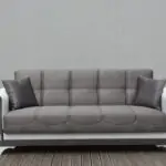 Deep Tufted Sofa Light Grey Velvet Glam Living Room Furniture - UK
