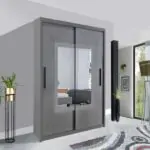 Venice-Sliding-Mirror-Door-Wardrobe-150cm-Grey - UK