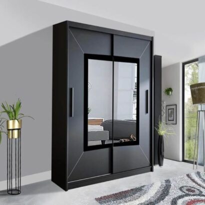 Venice-Sliding-Mirror-Door-Wardrobe-203cm-Black