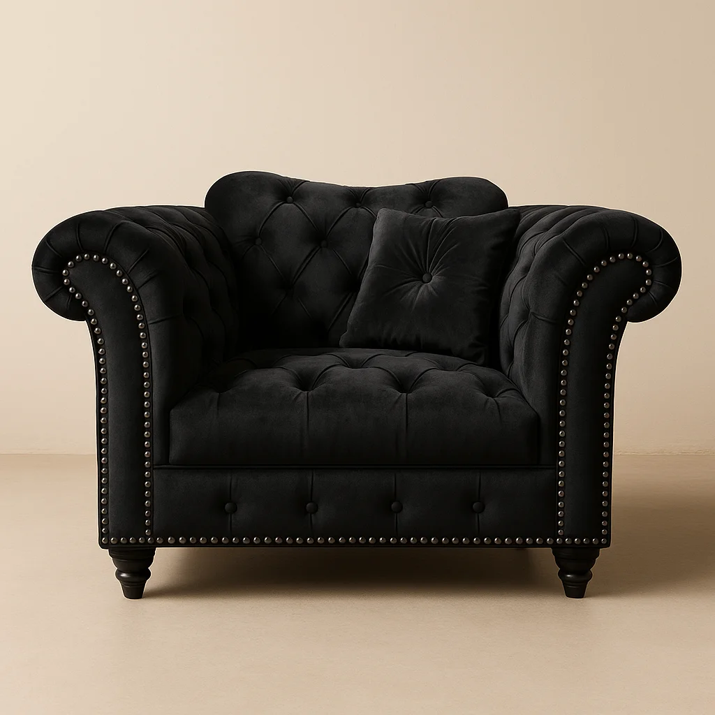 elegance 1 Seater Armchair sofa in Black color.png