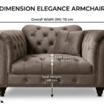 elegance armchair dimension