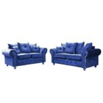 Ashwin Velvet Sofa | Large velvet sofas UK Blue
