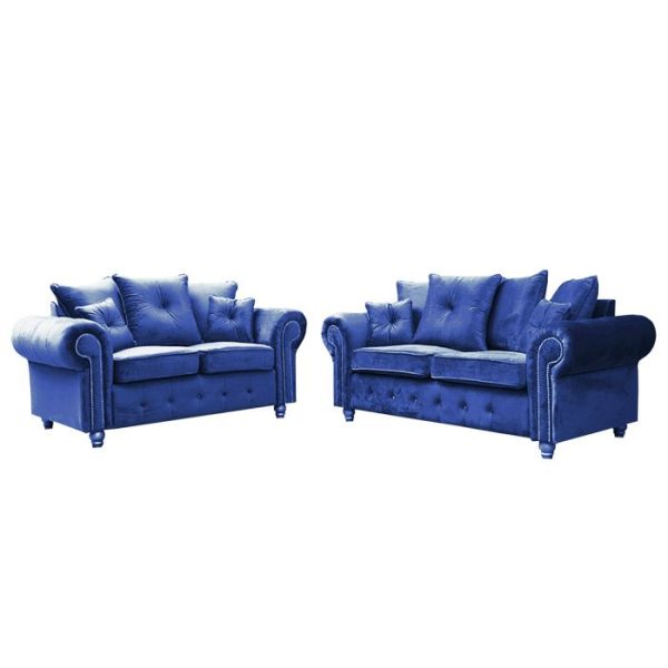 Ashwin Velvet Sofa | Large velvet sofas UK Blue