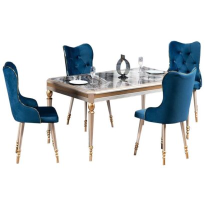 Wooden Dining Table Blue