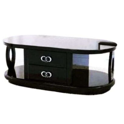 High Gloss Coffee Table with 4 Drawers Black