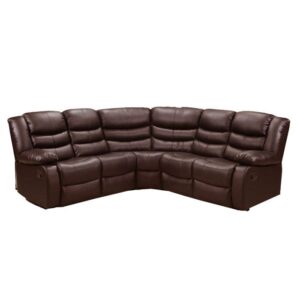 Chicago recliner black corner Sofa set Brown