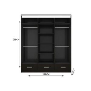 3 DRAWERS HIGH GLOSS BLACK FLORENCE WARDROBE FOR SALE IN UK