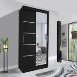 High Quality Lyon Wardrobe Side Mirror 120cm Black sale in UK