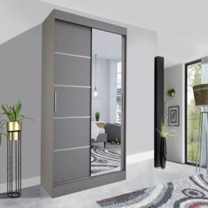 High Quality Lyon Wardrobe Side Mirror 120cm Grey sale in UK