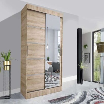 High Quality Lyon Wardrobe Side Mirror 120cm Oak sale in UK