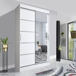 High Quality Lyon Wardrobe Side Mirror 150cm White sale in UK