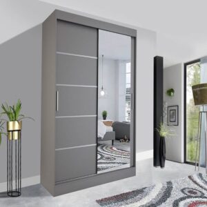 High Quality Lyon Wardrobe Side Mirror 150cm Grey sale in UK