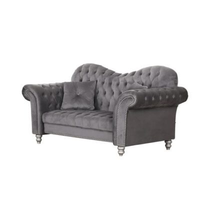 Elegance Climax Corner sofa 3+2 seater in Plush Velvet Graphite for Sale in UK Grey