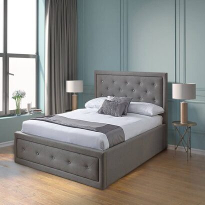 Ottoman Leather Bed Grey