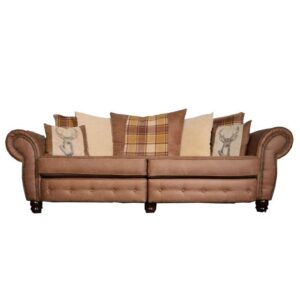 Oakland Leather Sofa Set Brown