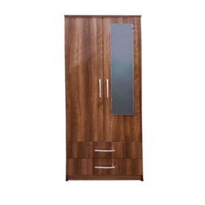 2 Door 2 Drawers Wooden Mirror Wardrobe BY CLIMAX FURNITURE