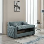2 Seater Hegel Sofa Bed Light Blue
