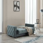 2 Seater Hegel Sofa Bed Light Blue
