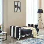 2 SeaterBlack And White Verona Sofa Bed in modern living room