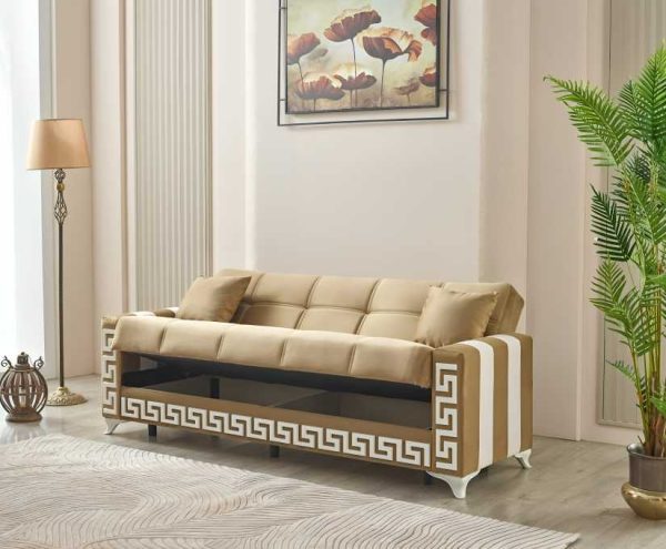 3 Seater Verona Sofa Bed Beige 2