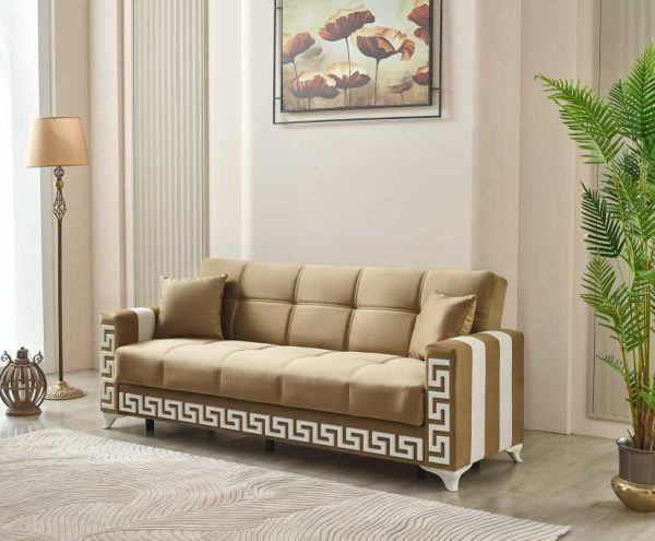 3 Seater Verona Sofa Bed Beige 3