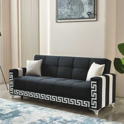 3 Seater Verona Sofa Bed Black 2