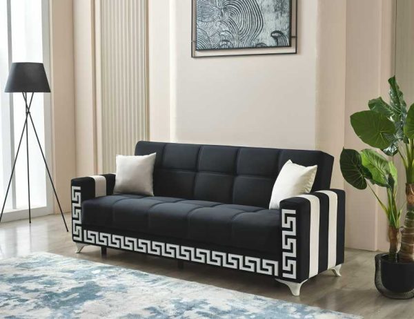 3 Seater Verona Sofa Bed Black 2