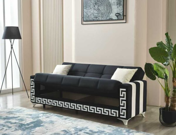 3 Seater Verona Sofa Bed Black 3