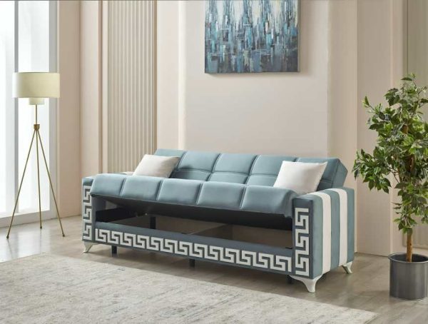 3 Seater Verona Sofa Bed Blue 2