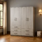 Modern Oak Effect Wardrobe with Drawers – Stylish Storage UK