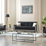 Armchair, Black And White Verona Sofa Bed in modern living room