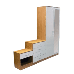 3 Piece Bedroom Set Including Mirrored Wardrobe