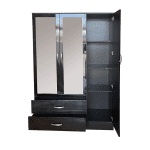 3 Piece Bedroom Set, complete with a Mirrored Wardrobe, designed to transform your bedroom into a beautiful of style, functionality, and simplicity.
