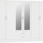6 Door 2 Drawers Mirrored Bedroom Wardrobe