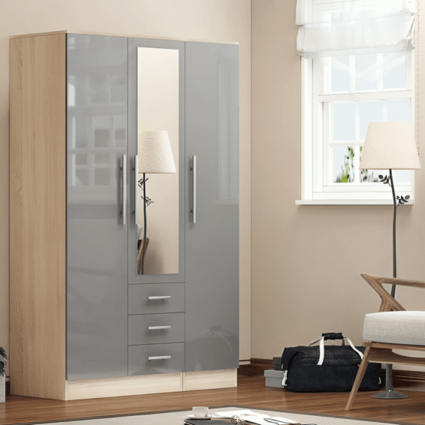 3 Door Wooden Wardrobe