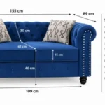 2 Seater Chesterfield Sofa Dimensions