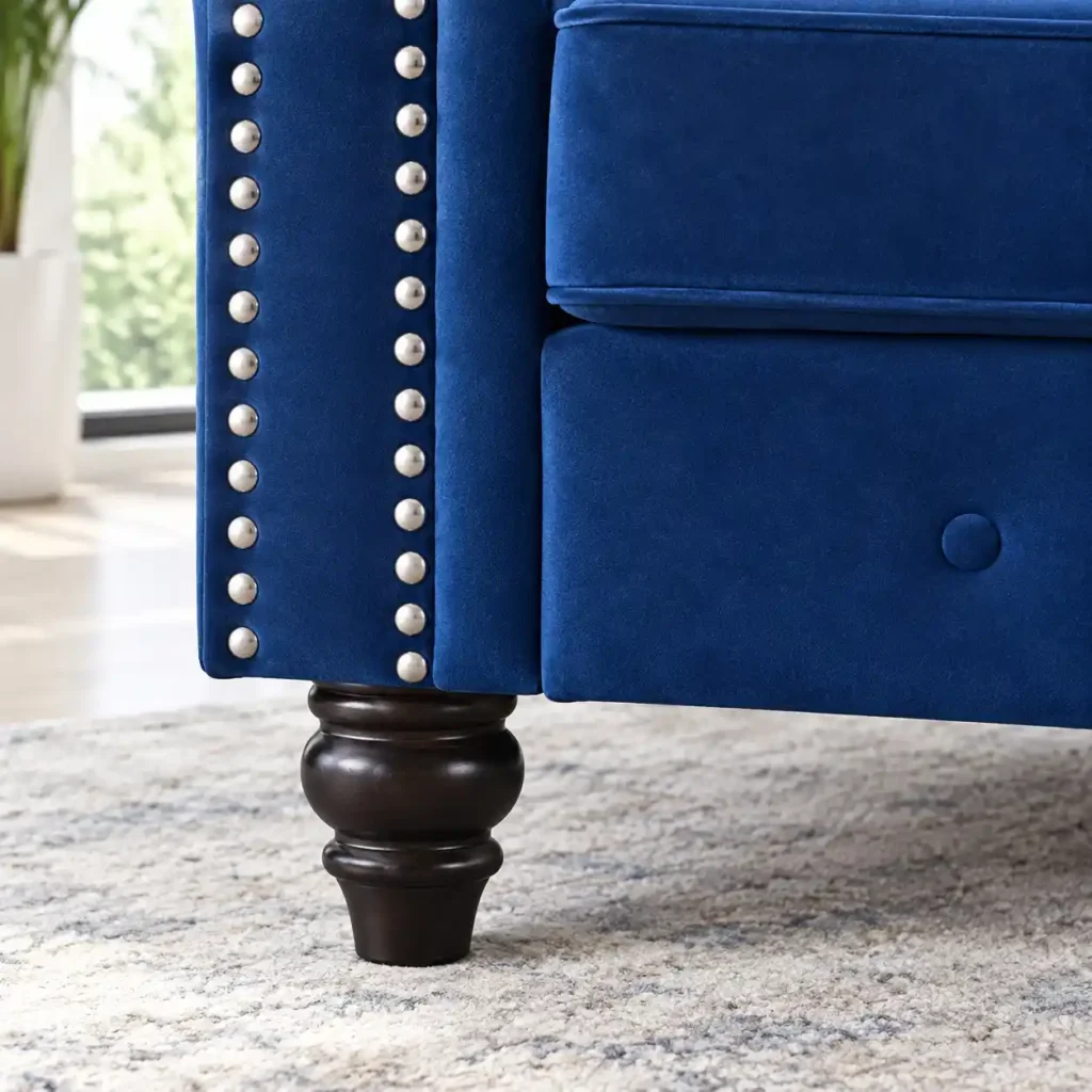 2 Seater Chesterfield Sofa Leg Closeup