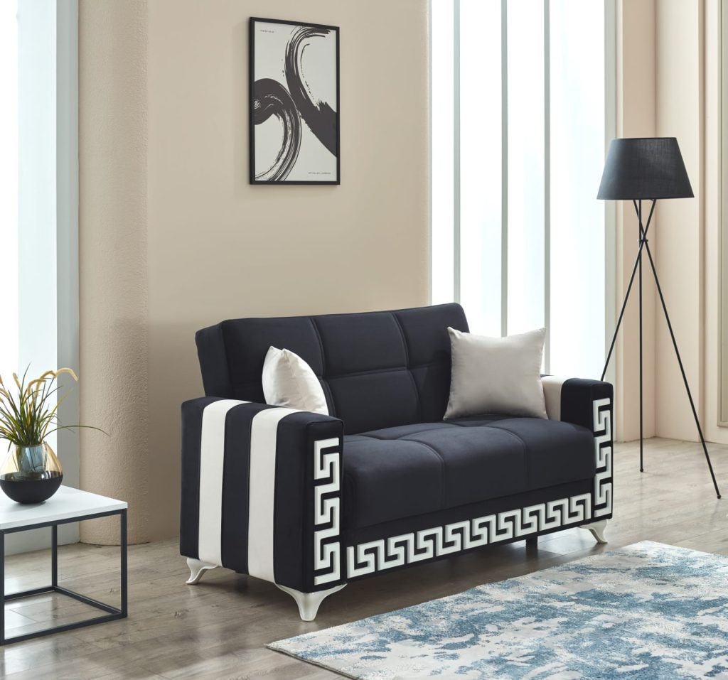 Verona Black and White Sofa Bed Set – Modern UK Living Room