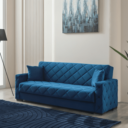 Dark Blue Hegel Sofa Beds - 3 Seater Sofa Bed