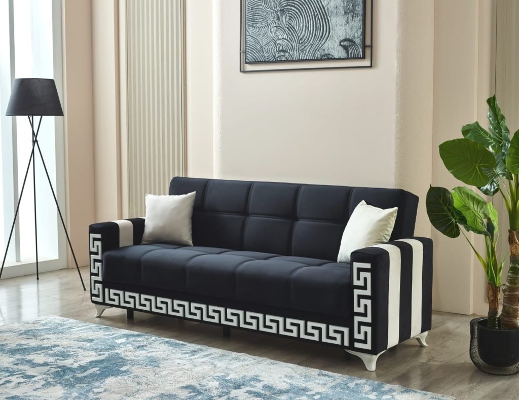 Verona Black and White Sofa Bed Set – Modern UK