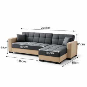 4 Seater Dynamic Corner Sofa Bed Dimension