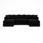 Modular U shape sofa in black color