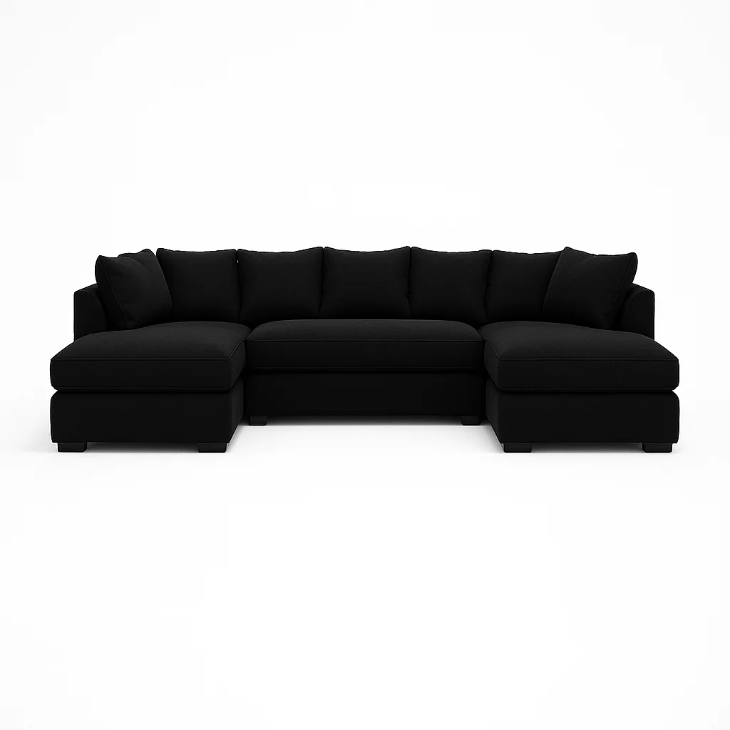 Modular U shape sofa in black color