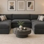 Savoy U Shape Modular Sofa - plush velvet fabric, modular sofa in living room setup