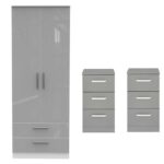 2 Door 2 Drawers Wardrobe Set