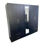 5-Door 4-Drawer Mirrored Wardrobe: Stylish and spacious for your bedroom storage needs